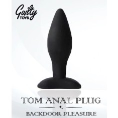 Dop Anal Tom, Silicon, Negru, 9 cm, Guilty Toys