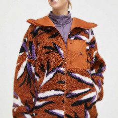 adidas by Stella McCartney hanorac culoarea maro, cu glugă, modelator