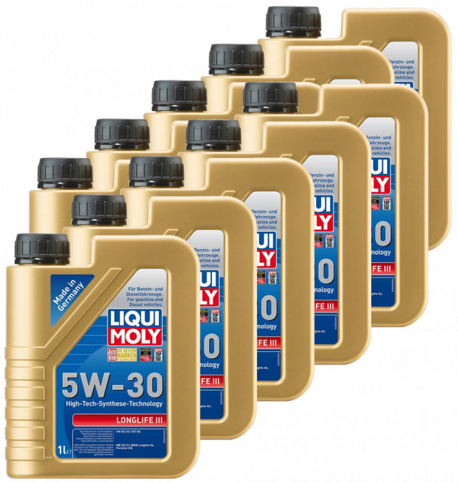 Set 10 Buc Ulei Motor Liqui Moly Longlife III 5W-30 1L 20820