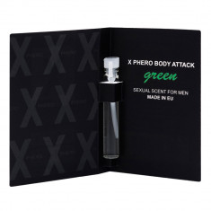 Parfum pentru bărbați pentru a atrage femeile X-Phero Body Attack Green pentru bărbați, 1 ml