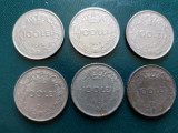 Monede 100 lei 1943Romania,lot de sase bucati.