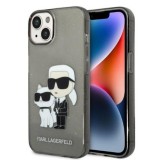 Husa pentru iPhone 15 Plus / iPhone 14 Plus - Karl Lagerfeld Hardcase Glitter (KLHCP14MHNKCTGK) - Karl&amp;Choupette