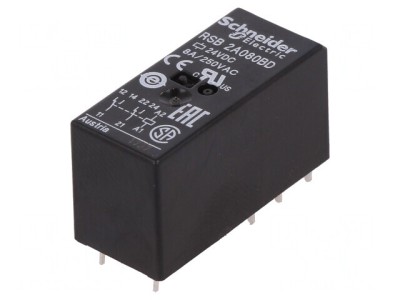 Releu Electromagnetic DPDT 24VDC 8A 250VAC Soclu foto