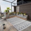 Covor exterior vidaXL ARAKIL gri, 140 x 200 cm, polipropilena (PP), jacquard dublu strat
