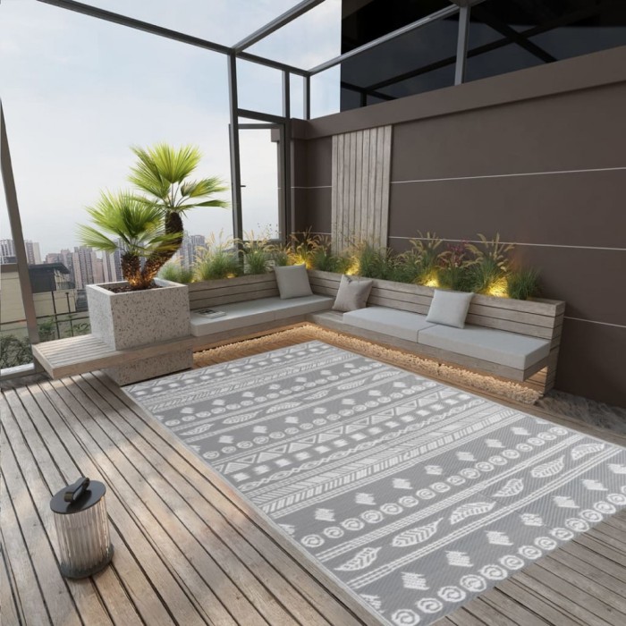 vidaXL Covor d exterior, ARAKIL gri, 140 x 200 cm, PP 316971