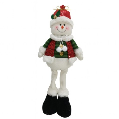 Figurina de Craciun Om de Zapada Textil, Flippy, Om de Zapada pentru Decoratiuni de Craciun, din Material Textil Moale 48 x 18 x 8 cm, Rosu Verde foto