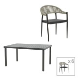 Cumpara ieftin Set masa si scaune 7 buc de gradina Elation-Kliton Pako World Antracit 150x80x74 cm