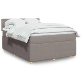 Pat box spring cu saltea, gri taupe, 140x200 cm, textil