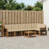 Cumpara ieftin Set de canapele de exterior 7 buc. 6-Locuri Natural si Bej
