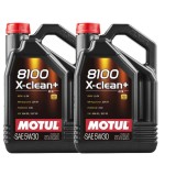 Pachet 10 Litri Ulei Motor Motul 8100 X-Clean+ 5W-30 (2 x 5L) , 100% Sintetic, BMW, VW, MB