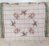 Fata de masa Vintage din bumbac cu broderie manuala - CRACIUN