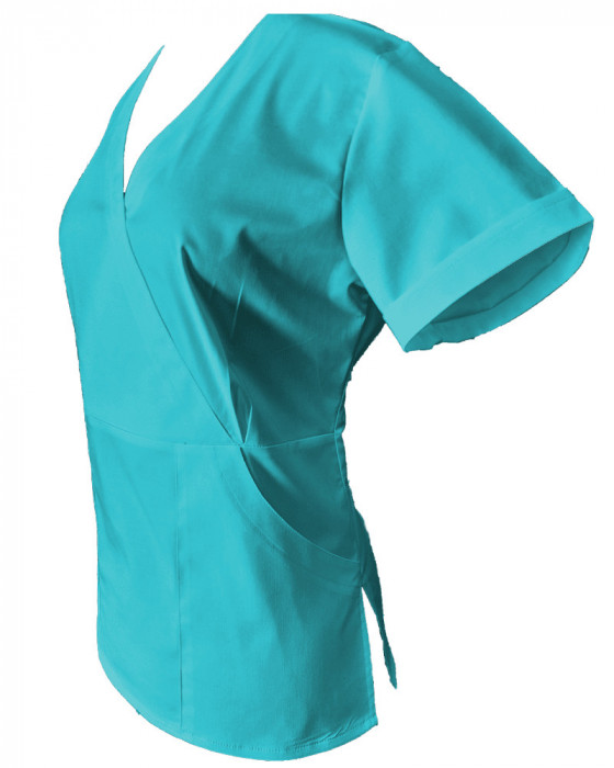 Halat Medical Pe Stil, Turcoaz cu Elastan, Model Marinela - 2XL