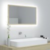 VidaXL Oglindă de baie cu LED, stejar sonoma, 80x8,5x37 cm, acril 804927