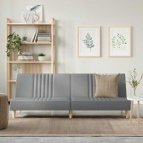 VidaXL Canapea extensibilă, gri deschis, material textil