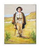 Cumpara ieftin Tablou celebru Ciobanas pictat manual, 50x40cm ulei pe panza, reproducere Nicolae Grigorescu
