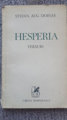 Hesperia, Versuri, Stefan Augustin Doinas, Ed Cartea Romaneasca 1979, 164 pag foto