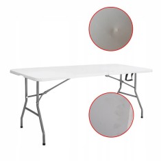 Masa pliabila pentru camping sau gradina, tip valiza, 180x70x75 cm, cadru otel, RESIGILAT