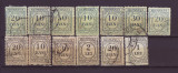 1900-1950 Taxa de plata lot 13 valori, Istorie, Stampilat
