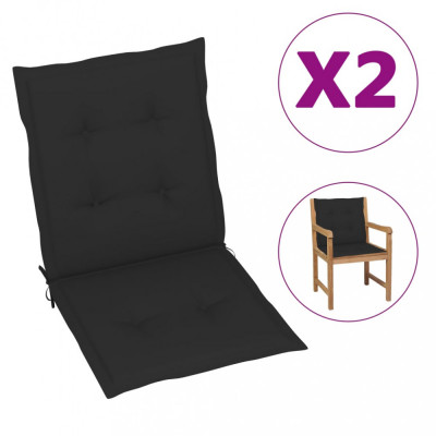 Perne scaun de grădină, 2 buc., negru, 100x50x3 cm foto