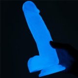 Dildo Clasic Fosforescent Lumino Play, Alb, 19 cm, Lovetoy