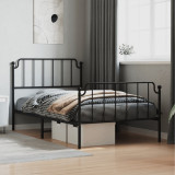 VidaXL Cadru pat metalic cu tăblii de cap/picioare, &nbsp;negru, 107x203 cm