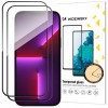 Folie de protectie Ecran WZK pentru Apple iPhone 14 Pro Max, Sticla Securizata, Full Glue, Set 2 bucati, Neagra