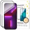 Folie de protectie Ecran WZK pentru Apple iPhone 14 Pro Max, Sticla Securizata, Full Glue, Set 2 bucati, Neagra