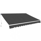 VidaXL Copertină pliabilă cu acționare manuală, 350 cm, antracit