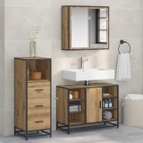Cumpara ieftin Set de mobilier pentru baie 3 buc. Stejar Artizanal
