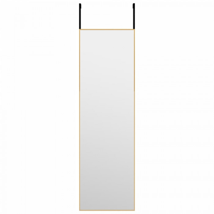 Oglindă pentru ușă, auriu, 30x100 cm, sticlă și aluminiu