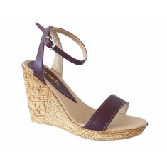 Oferta marimea 35 Sandale dama din piele naturala culoare maro toc 10cm LS415M