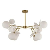 Lustra moderna SVEN alb-auriu, 8x G9, metal si acril, pentru living si dormitor