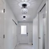 Lustra clasica Georgiana, 1xE27, abajur din sticla, negru, metal