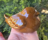 SUPORT LUMANARE VINTAGE DIN CERAMICA GLAZURATĂ IN FORMĂ STILIZATA PASARE