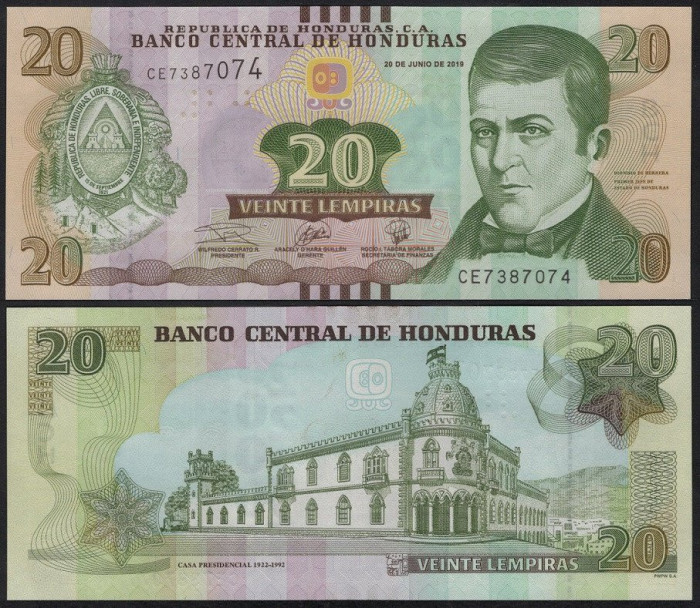 Honduras 2019 - 20 lempiras UNC