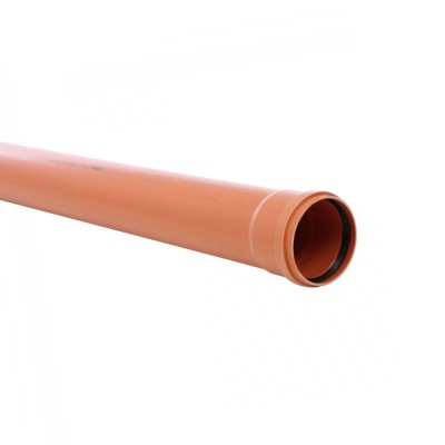 Teava PVC pentru scurgere canalizare exterioara, cu inel, multistrat, 125 x 3.2 mm, 2 m, portocaliu foto