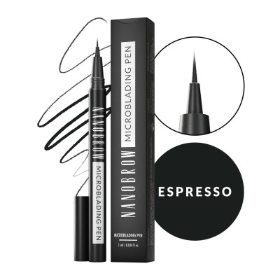 Stilou spr&amp;acirc;ncene Nanobrow Microblading Pen Espresso - umple sprancenele foto