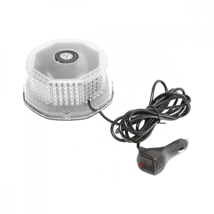 Girofar 12 24V avertizare rotund cu 240 LED-uri lumina galbena si prindere magnetica