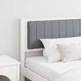 VidaXL Tăblie tapițată Alb 200 cm Lemn de pin masiv și stofă 879048