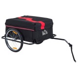 Outsunny Remorcă pentru Biciclete cu Capacitate de 40kg, Reflectoare și Copertină din Țesătură Oxford, 140x88x60 cm, Roșu și Negru | Aosom Romania