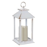 Felinar decorativ stil vintage,lumanare led,alb,14x14x30 cm