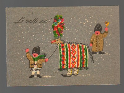CPIB 20294 FELICITARE - PEISAJ DE IARNA. LA COLINDAT CU CAPRA foto