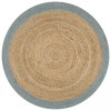 VidaXL Covor manual cu margine măslinie, 120 cm, iută 133681