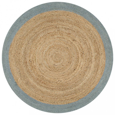 vidaXL Covor manual cu margine măslinie, 90 cm, iută foto