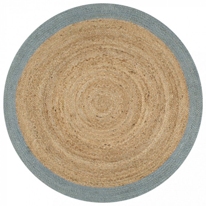 vidaXL Covor manual cu margine măslinie, 120 cm, iută