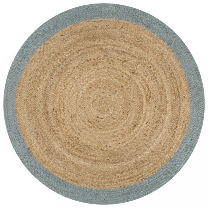 vidaXL Covor manual cu margine măslinie, 90 cm, iută
