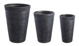 Cumpara ieftin Set 3 ghivece flori fibra sticla neagra 30x50.5 cm, 40x56.5 cm, 49.5x69.5 cm