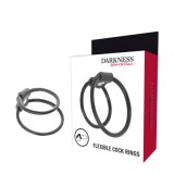 DARKNESS - ENHANCING DUO PENIS RINGS., DARKNESS BONDAGE