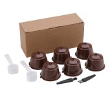 Set 6 capsule de cafea reutilizabile, Plastic, Compatibil cu Dolce Gusto, Maro