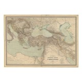 Poster A4 Harta Imperiul Otoman Kiepert, Istoric, Carton 250gr